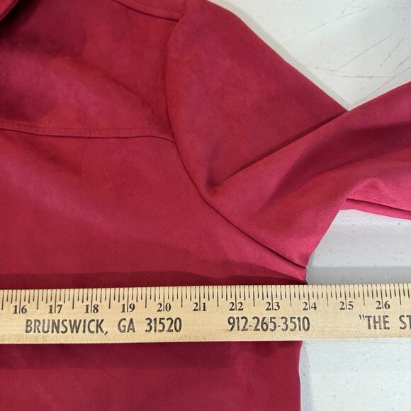 Chico's Faux Suede Lightweight Jacket Sz 3 US XL Fuchsia Pink Office Feminine - Picture 9 of 11